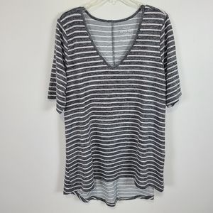 Torrid Gray Stripe Short Sleeve Tunic Size 1 NWT